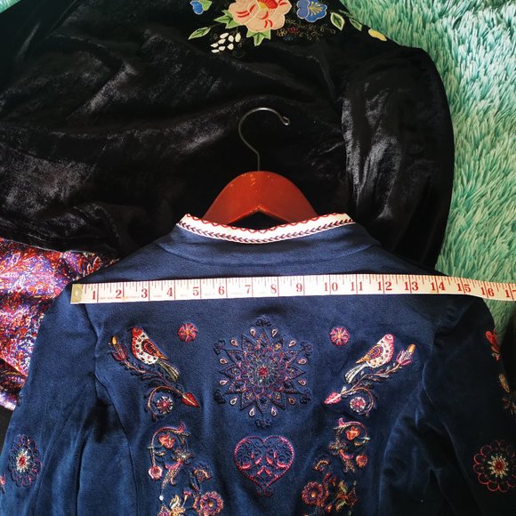 Velvet Embroidered Blazer - Picture 3 of 6